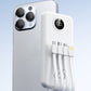 Fast Charging Power Bank with Built-in Cables