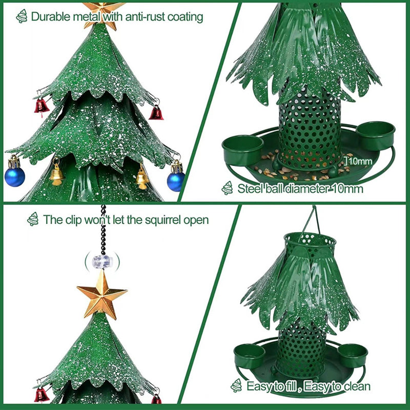 🎄 Festive Tree Bird Feeder – Metal Hanging Christmas Feeder for Garden Birds, Rust-Resistant with 360° Perch 🐦✨