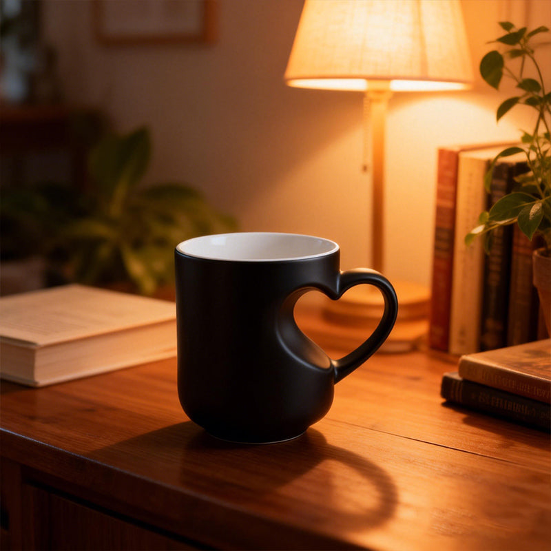 ❤️ Color Changing Heart Handle Ceramic Mug for Valentine's Day ☕