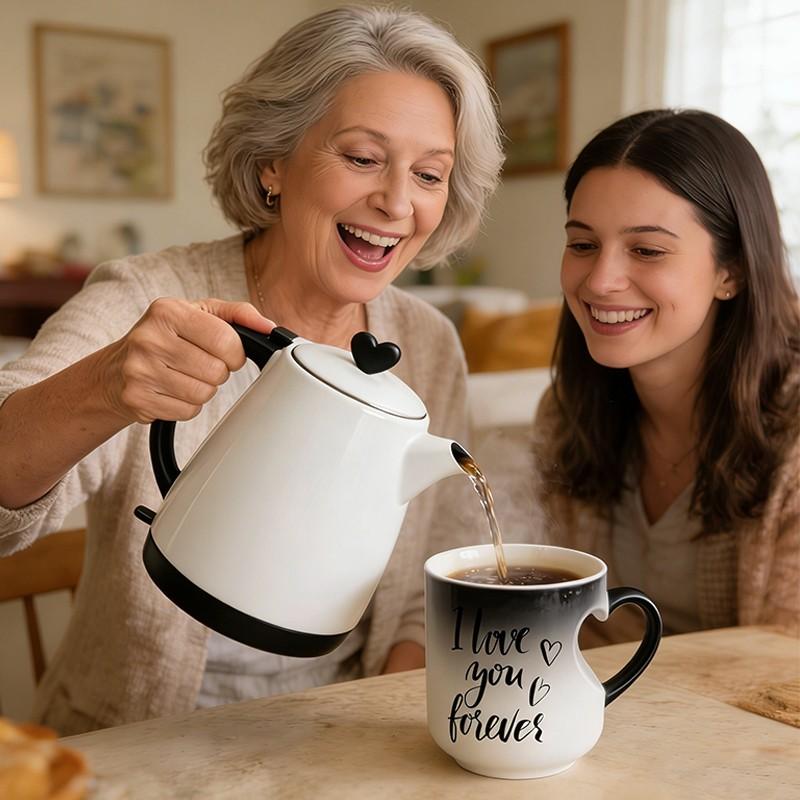 ❤️ Color Changing Heart Handle Ceramic Mug for Valentine's Day ☕