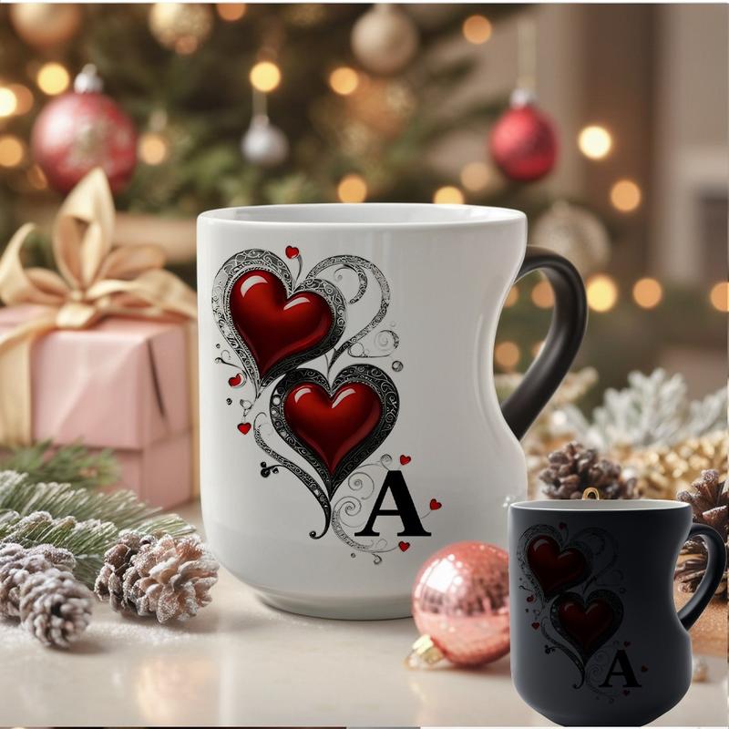 ❤️ Color Changing Heart Handle Ceramic Mug for Valentine's Day ☕