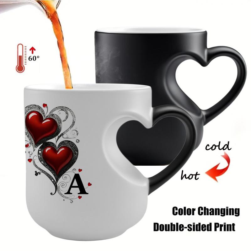❤️ Color Changing Heart Handle Ceramic Mug for Valentine's Day ☕