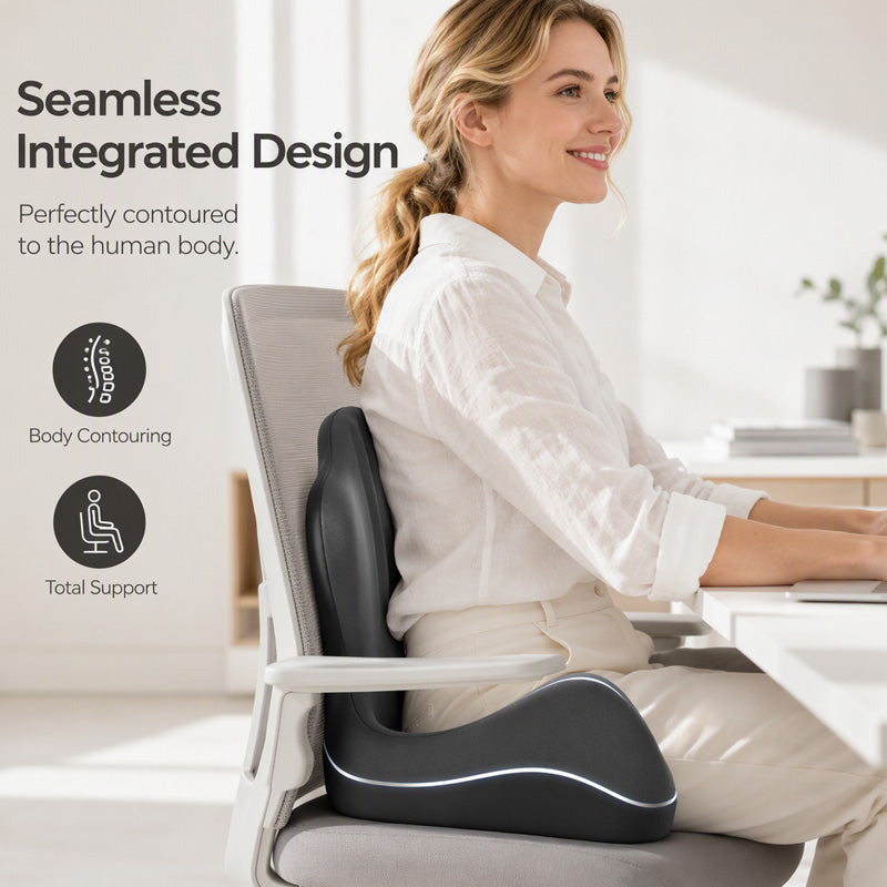 🪑2026 Hot Sale 50% OFF!✨Ergonomic Memory Foam Seat Cushion with Back Support – Stay Comfortable All Day, Perfect for Office, Car & Home ✨