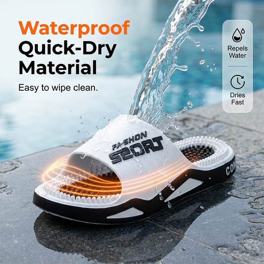 📢📢50% OFF !! ⏰Men Massage Slippers Non Slip House Slides with Arch Support