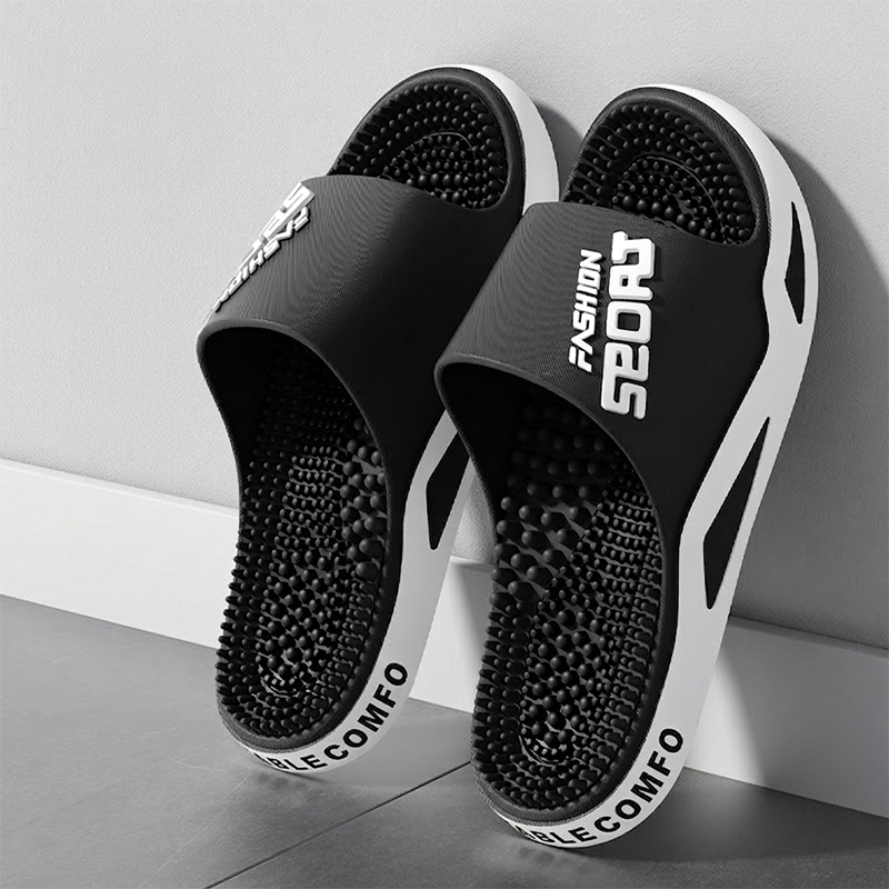 📢📢50% OFF !! ⏰Men Massage Slippers Non Slip House Slides with Arch Support