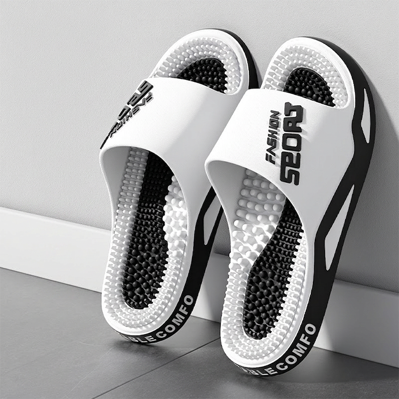 📢📢50% OFF !! ⏰Men Massage Slippers Non Slip House Slides with Arch Support