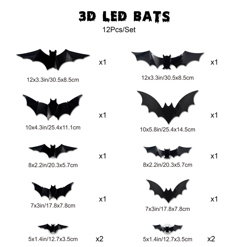 🦇 3D Bat LED Wall Light Decor 💡