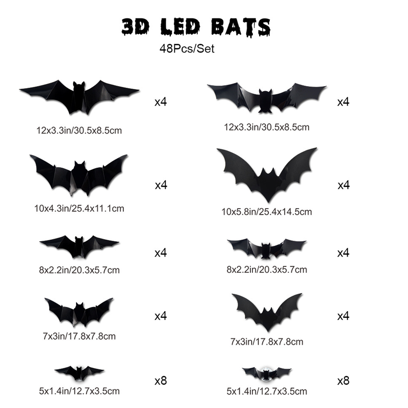 🦇 3D Bat LED Wall Light Decor 💡