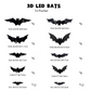 🦇 3D Bat LED Wall Light Decor 💡