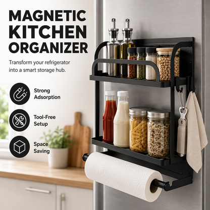 🧲Magnetic Fridge Organizer Rack