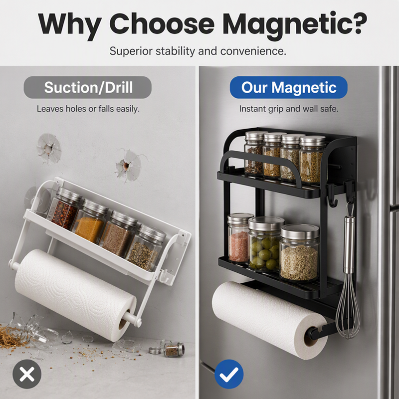 🧲Magnetic Fridge Organizer Rack