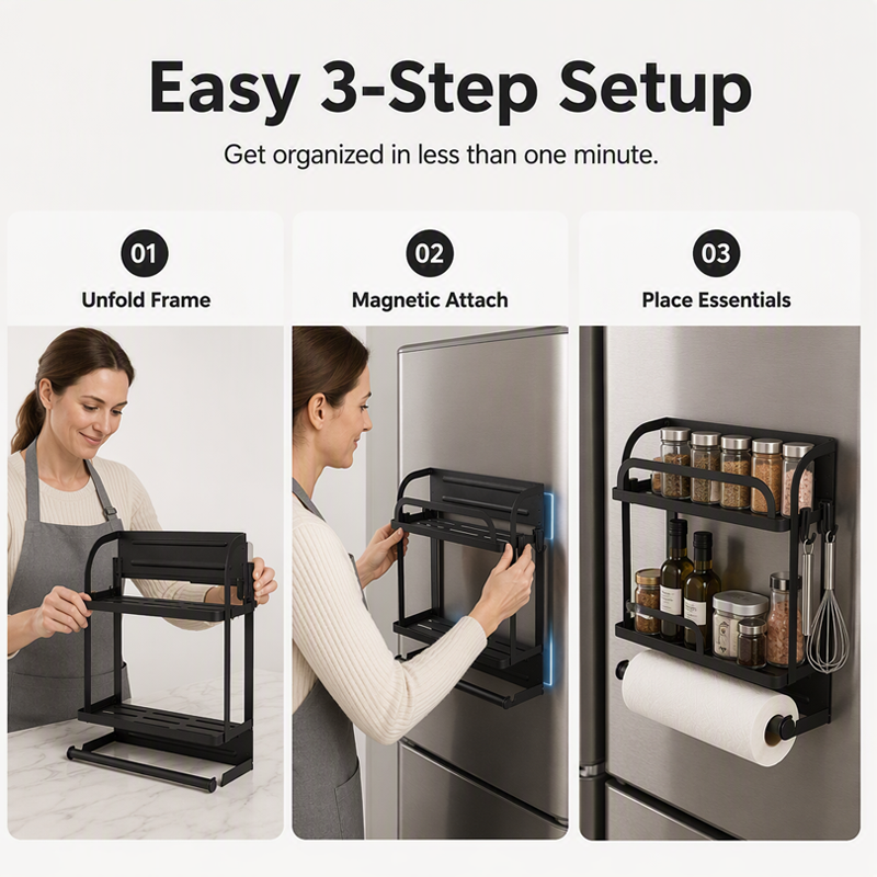🧲Magnetic Fridge Organizer Rack