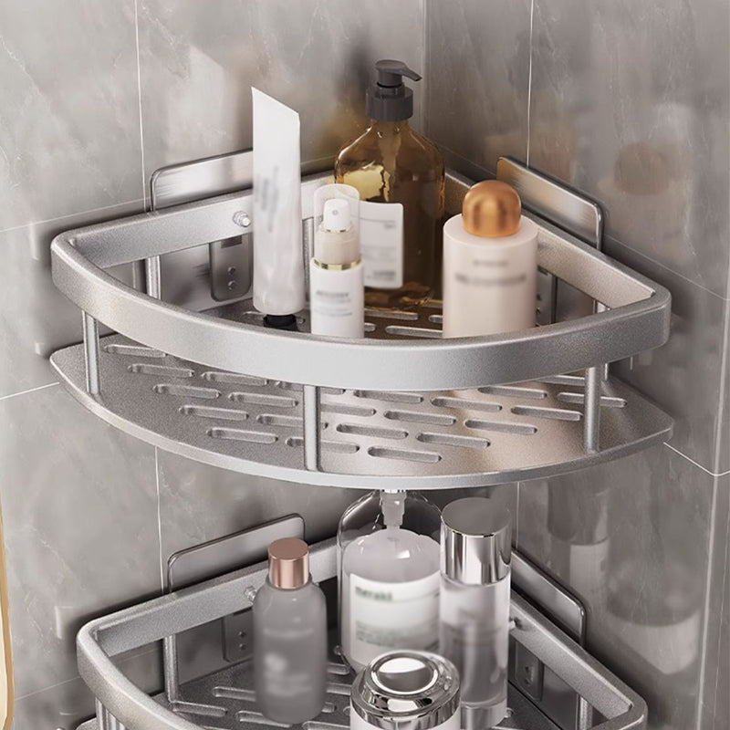 🏠 Drill-Free Corner Shower Storage – Easy Install Adhesive Bathroom Shelf