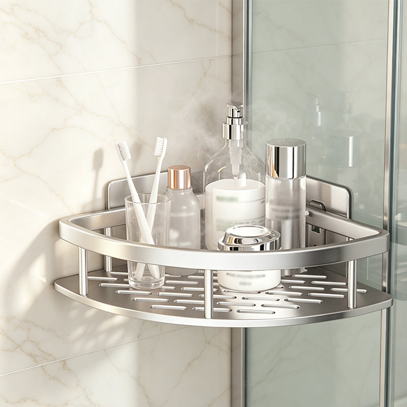 🏠 Drill-Free Corner Shower Storage – Easy Install Adhesive Bathroom Shelf