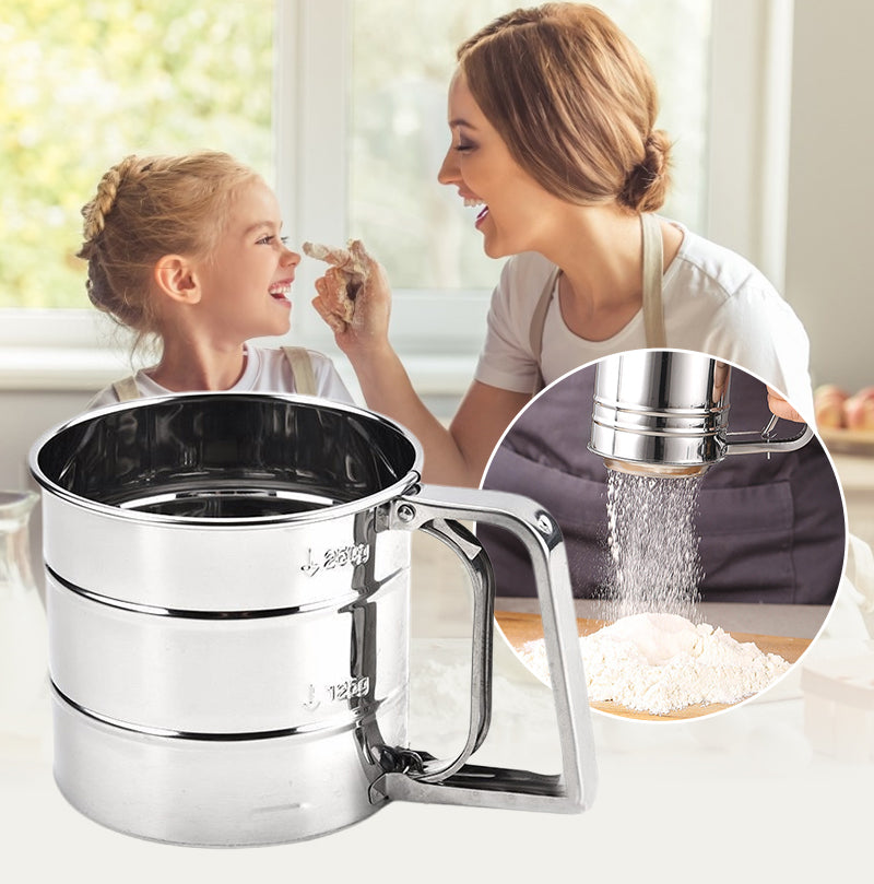 2-Cup Stainless Steel Flour Sifter for Baking