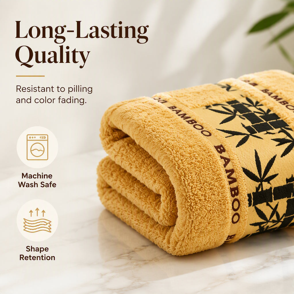 🛁 Premium Bamboo Bath Towel – Ultra Thick & Soft, Highly Absorbent
