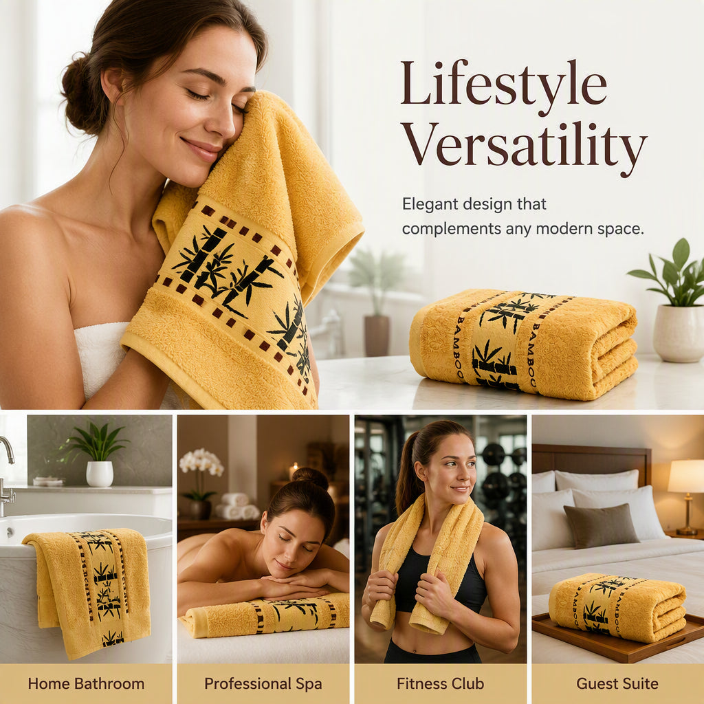 🛁 Premium Bamboo Bath Towel – Ultra Thick & Soft, Highly Absorbent