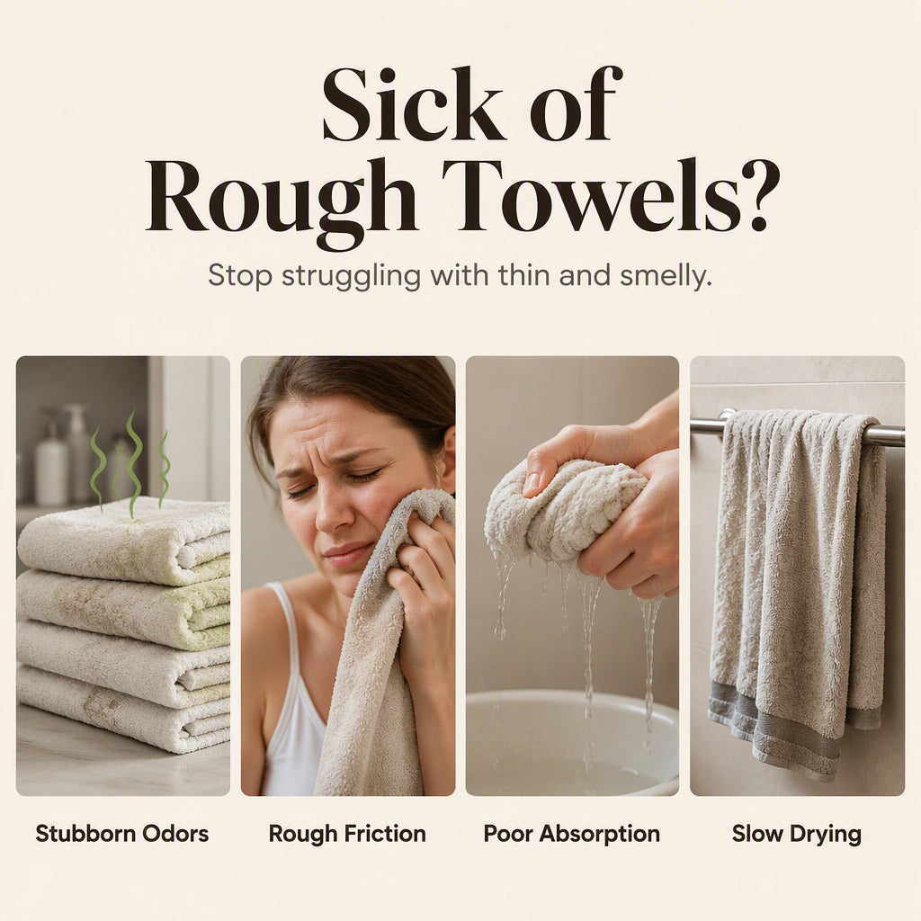 🛁 Premium Bamboo Bath Towel – Ultra Thick & Soft, Highly Absorbent