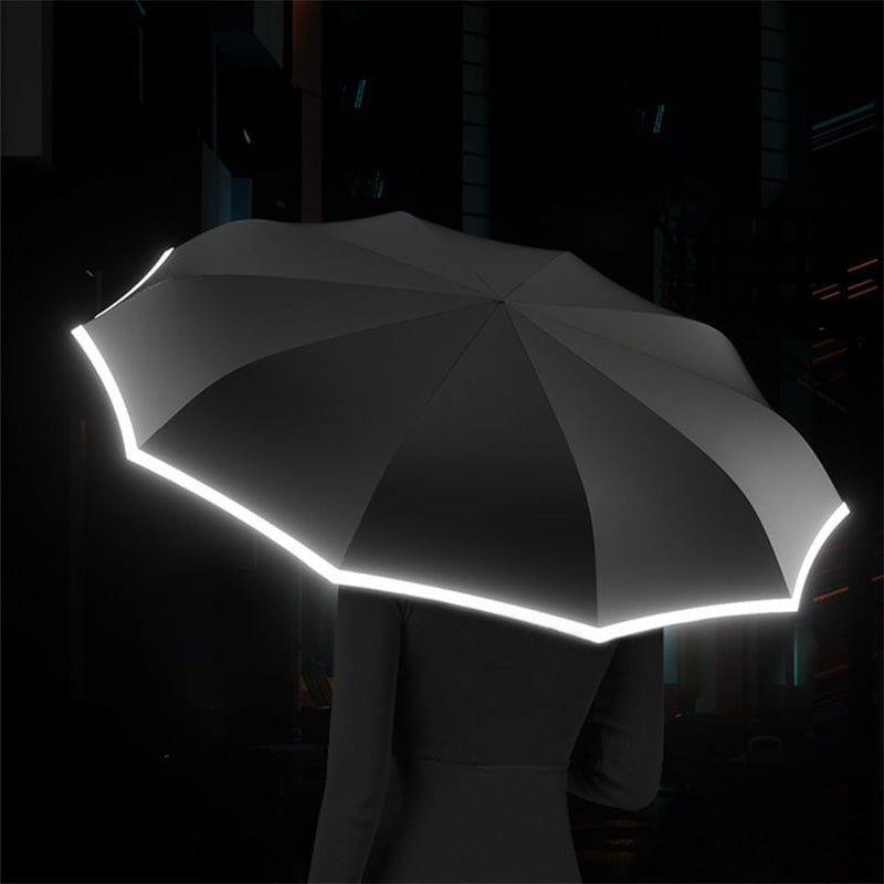 🌂 Reflective Safety Strip Reverse Umbrella – Dry Entry, Night Visibility, Rainy Day Confidence! ✨