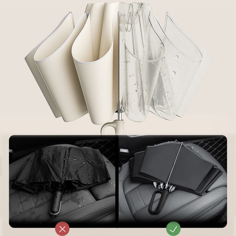 🌂 Reflective Safety Strip Reverse Umbrella – Dry Entry, Night Visibility, Rainy Day Confidence! ✨