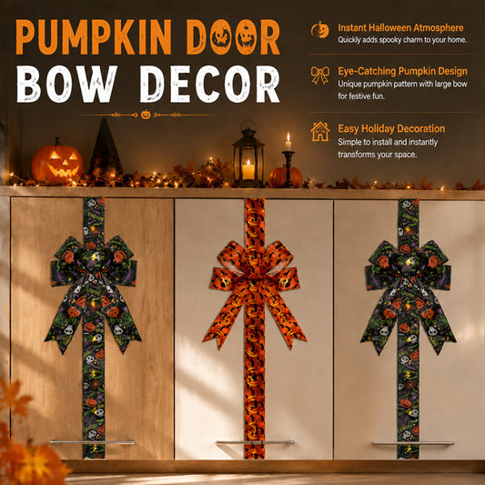 🎃 LED Lighted Halloween Cabinet Bow – Glowing Pumpkin & Ghost Decor for Doors & Cabinets | LIMITED TIME 👻