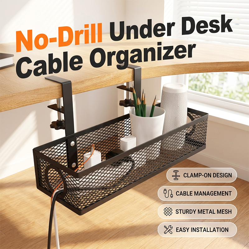 🔌 50% OFF NOW! 🖥️ Under Desk Cable Organizer – Sturdy clips, tangle-free & easy install – Keeps cables neat and out of sight ✨