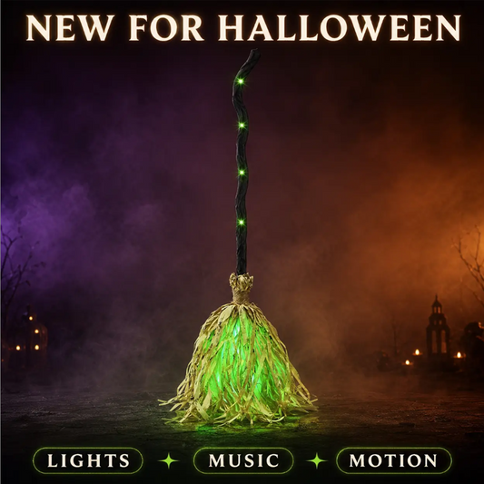 🧹Halloween Electric Witch Broom Decoration