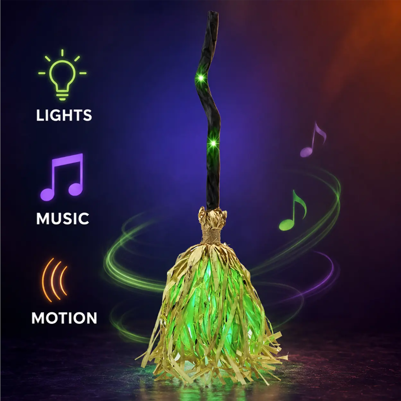 🧹Halloween Electric Witch Broom Decoration