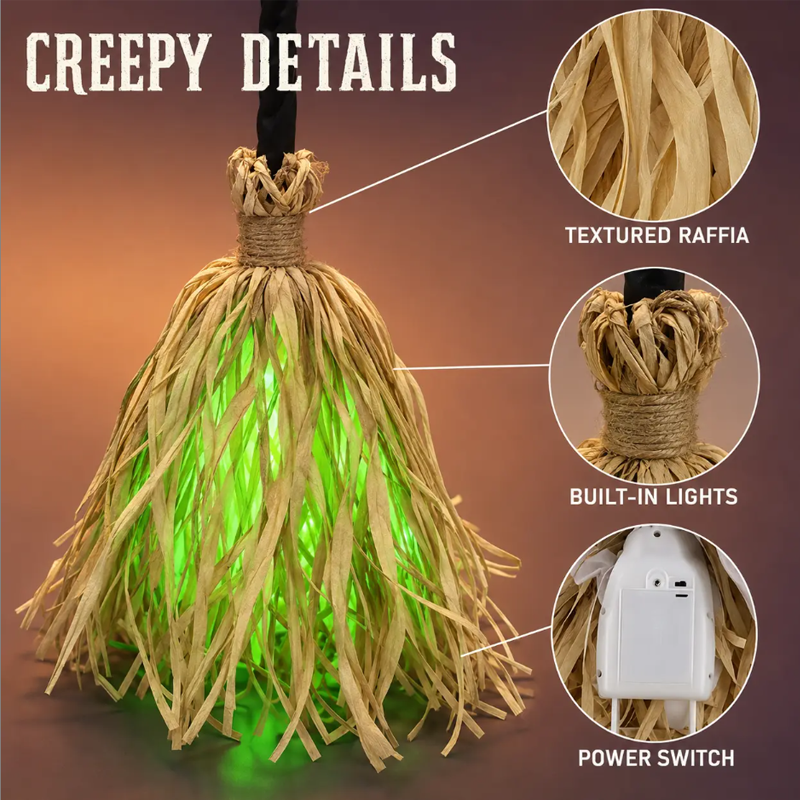 🧹Halloween Electric Witch Broom Decoration