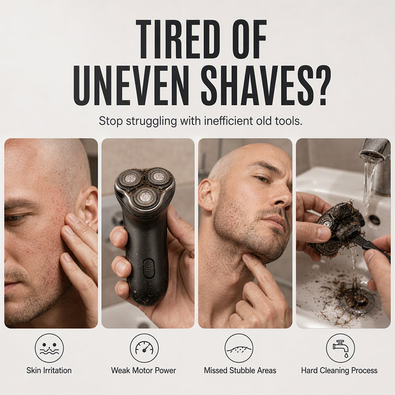 2-in-1 Smart Electric Bald Head Shaver and Beard Trimmer with Digital Display