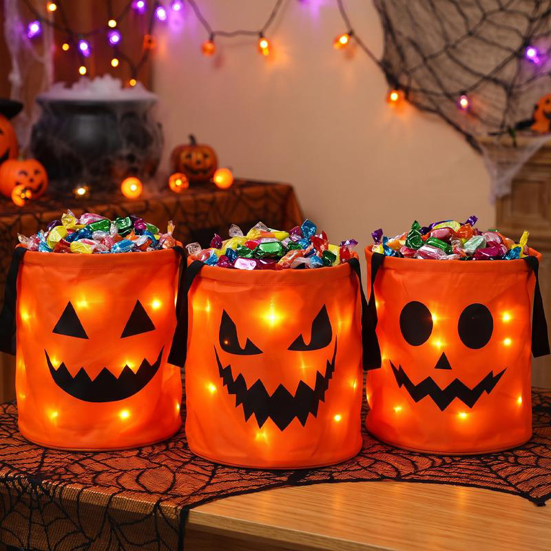 🎃LED Light Up Halloween Candy Bucket