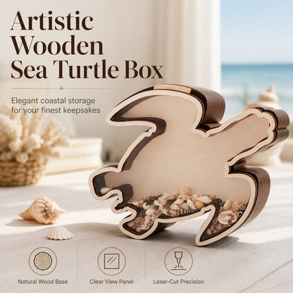 🐢Creative Wood Sea Turtle Shell Organizer