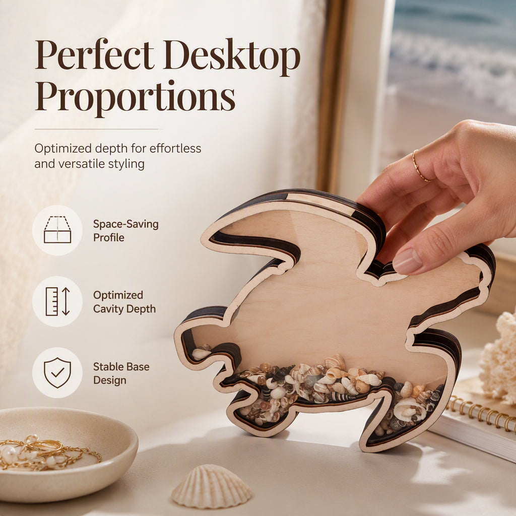 🐢Creative Wood Sea Turtle Shell Organizer