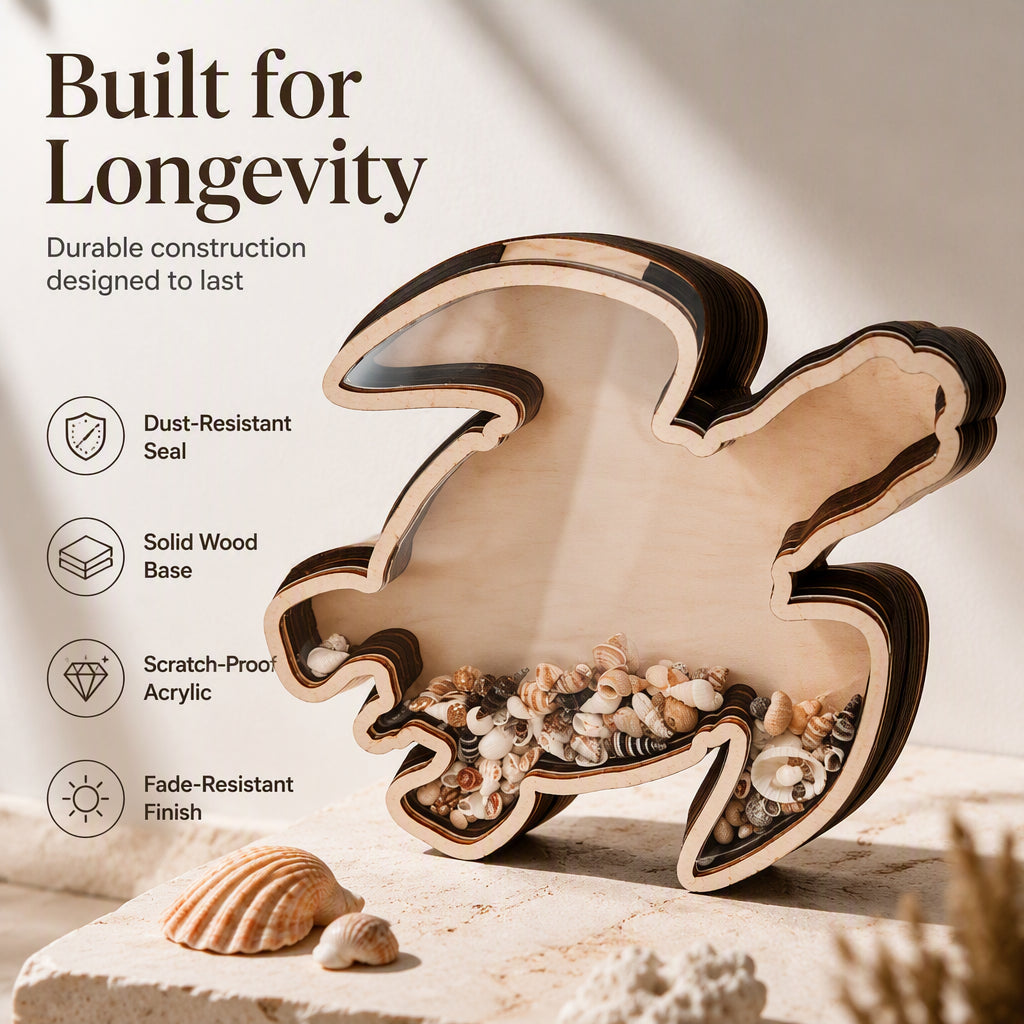 🐢Creative Wood Sea Turtle Shell Organizer