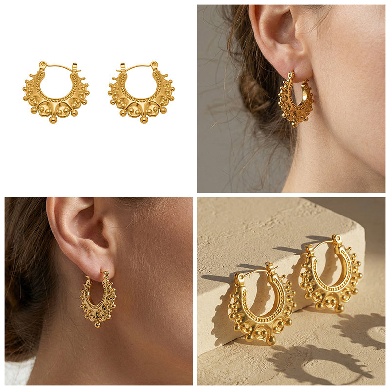✨Vintage Stainless Steel Bohemian Hoop Earrings