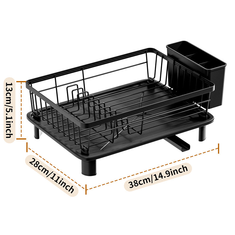 Kitchen Dish Rack with 360° Rotating Spout