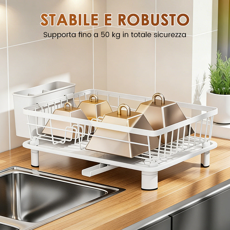 Kitchen Dish Rack with 360° Rotating Spout