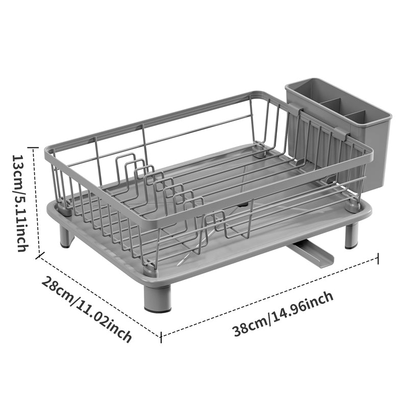 Kitchen Dish Rack with 360° Rotating Spout