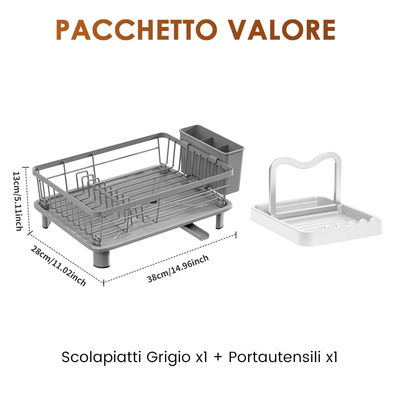 Kitchen Dish Rack with 360° Rotating Spout