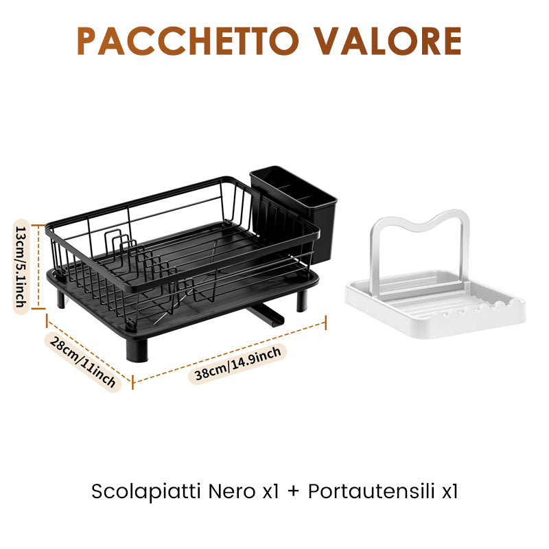 Kitchen Dish Rack with 360° Rotating Spout