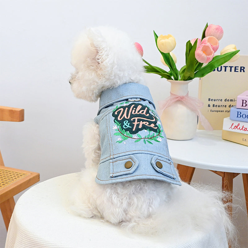 👑 Cute Princess Denim Dog Jacket 🐶