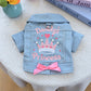 👑 Cute Princess Denim Dog Jacket 🐶