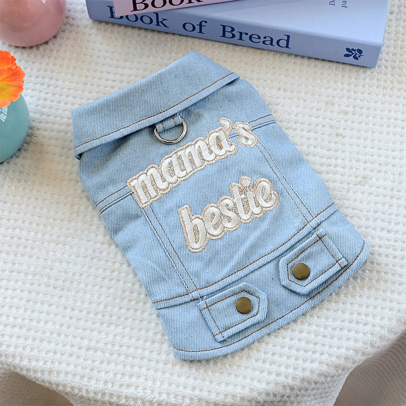 👑 Cute Princess Denim Dog Jacket 🐶