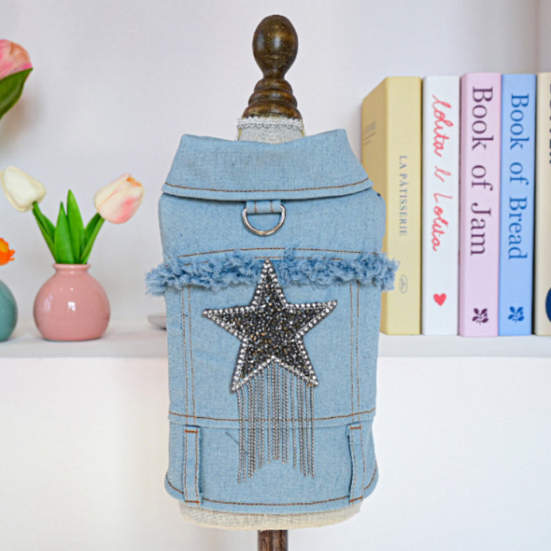 👑 Cute Princess Denim Dog Jacket 🐶