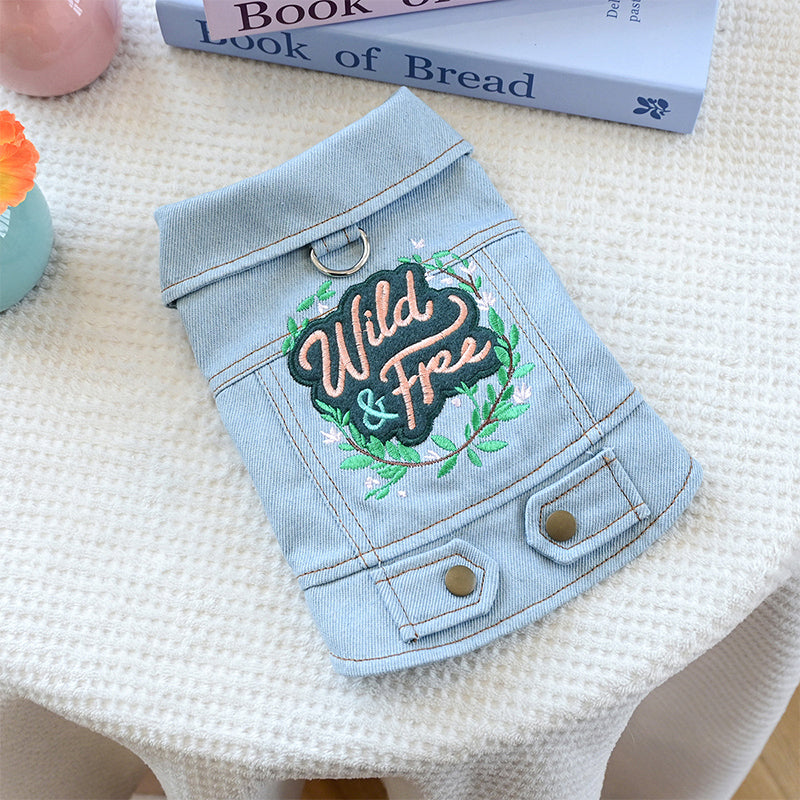 👑 Cute Princess Denim Dog Jacket 🐶