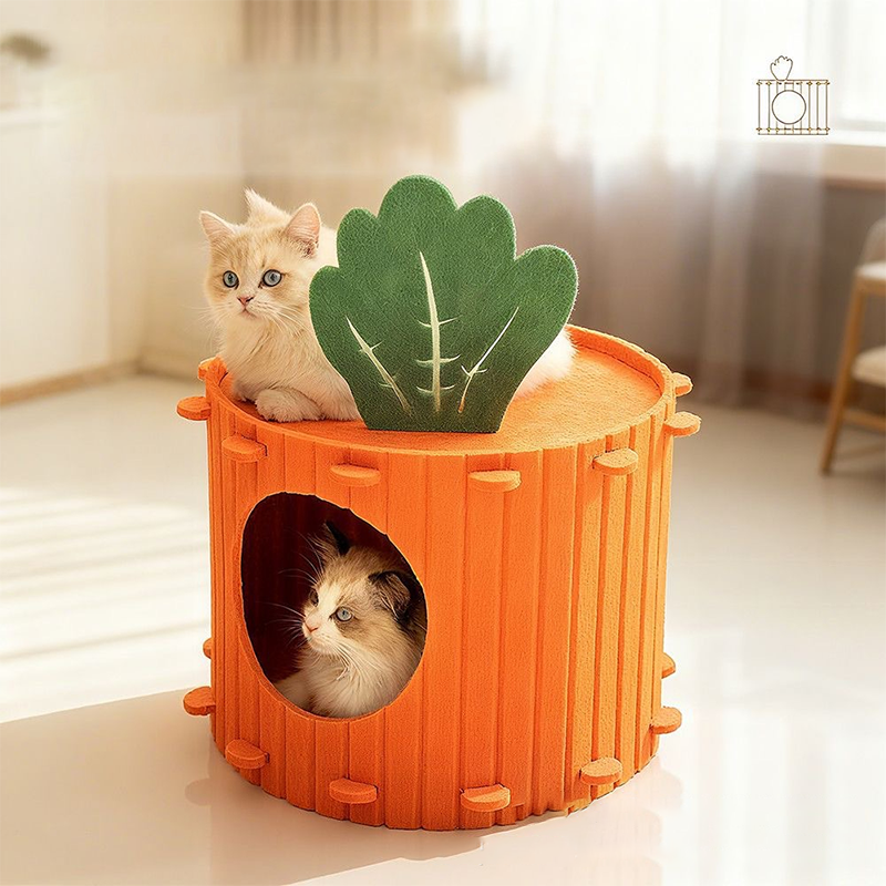 🐱 A Cute Carrot in Your Living Room – Plush Cat Cave Bed That Looks as Good as It Feels. Half Price. Free UK Delivery