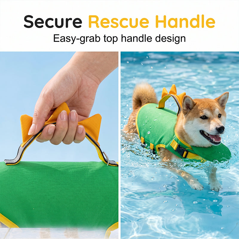 Adjustable Dog Pool Safety Vest with Breathable Mesh Lining