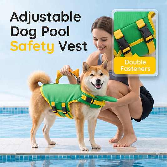Adjustable Dog Pool Safety Vest with Breathable Mesh Lining