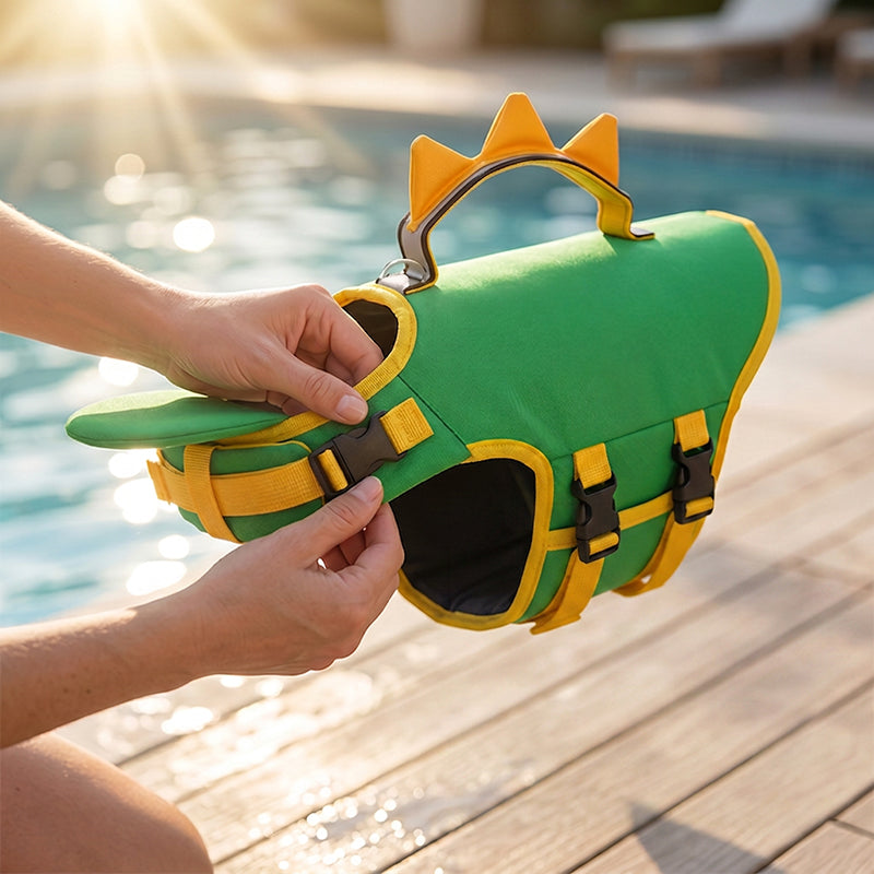Adjustable Dog Pool Safety Vest with Breathable Mesh Lining