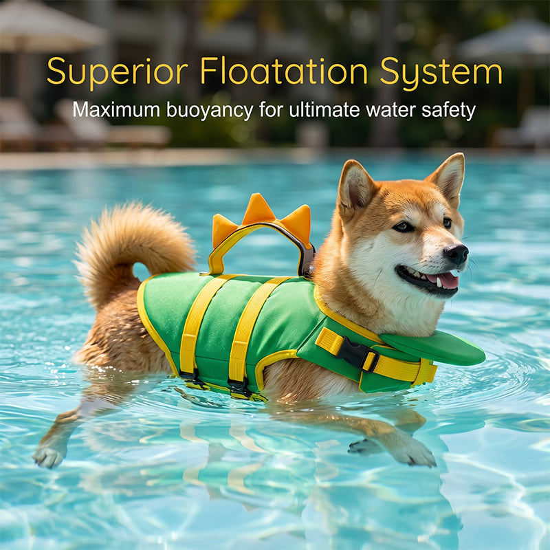 Adjustable Dog Pool Safety Vest with Breathable Mesh Lining
